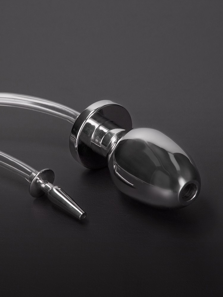 Triune Fire Hose: Edelstahl-Penisplug mit Schlauch und Analplug