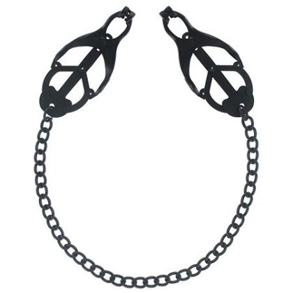 Master Series Monarch Noir: Nippelklemmen mit Kette, schwarz Master Series Monarch Noir: Nippelklemmen mit Kette, schwarz