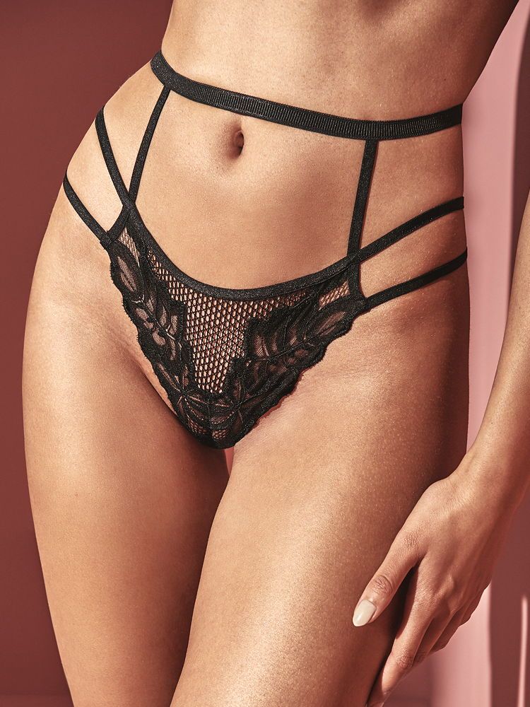 Bracli London: Perlenpanty, schwarz (XL)