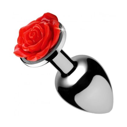 Booty Sparks Red Rose Butt Plug Medium: Rosen-Analplug, silber/rot (Large) Booty Sparks Red Rose Butt Plug Medium: Rosen-Analplug, silber/rot (Large)