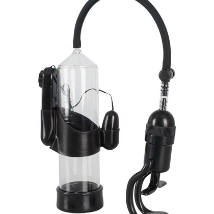 Mister Boner Vibrating Power Pump: Penispumpe, schwarz/transparent Mister Boner Vibrating Power Pump: Penispumpe, schwarz/transparent