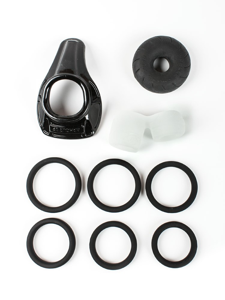 Perfect Fit Collections Premium C-Rings: Penisringe-Set, schwarz/transparent