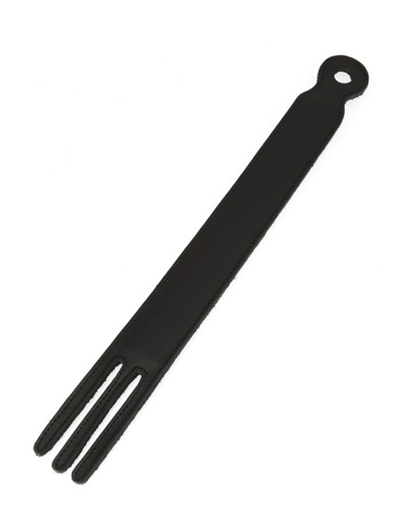 Leder-Klatsche gegabelt, schwarz