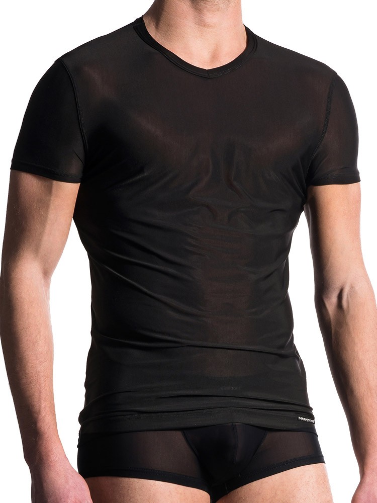 MANSTORE M101: V-Neck-Shirt, schwarz (S)