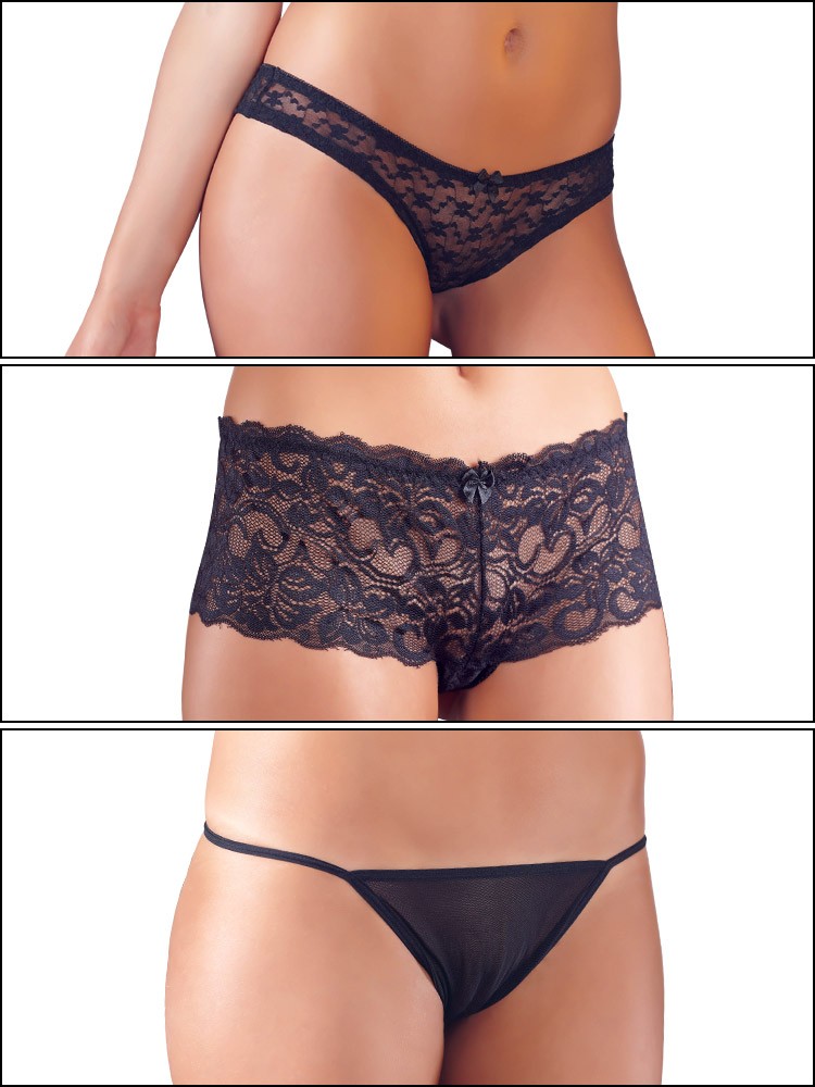 Slip-Set 3er Pack, schwarz (L)