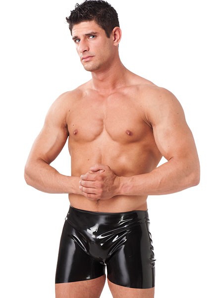 Latex-Short mit Po-Öffnung, schwarz (M)