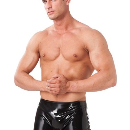 Latex-Short mit Po-Öffnung, schwarz (L) Latex-Short mit Po-Öffnung, schwarz (L)