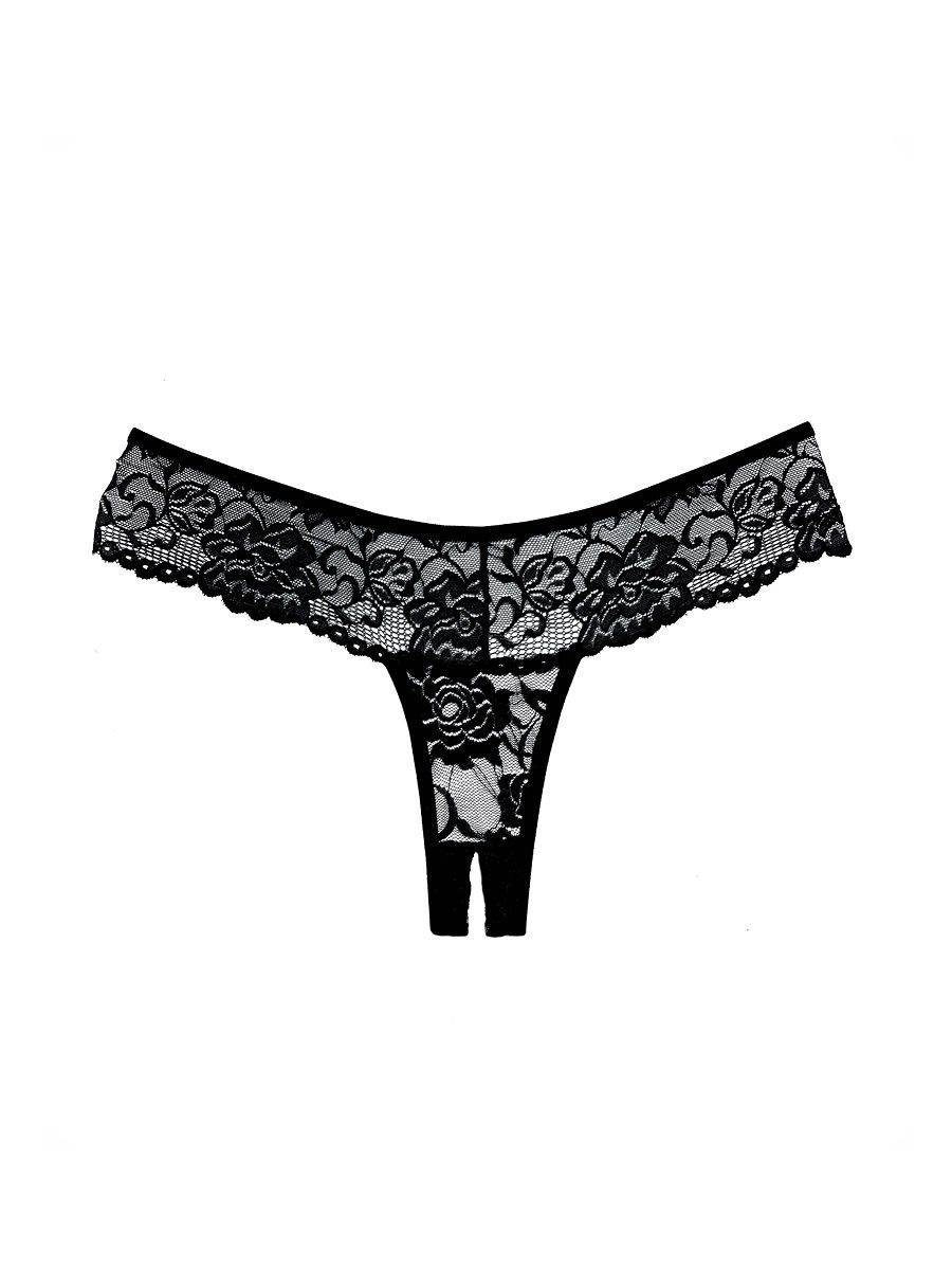 Adore Chiqui Love: Ouvertstring, schwarz (One Size)
