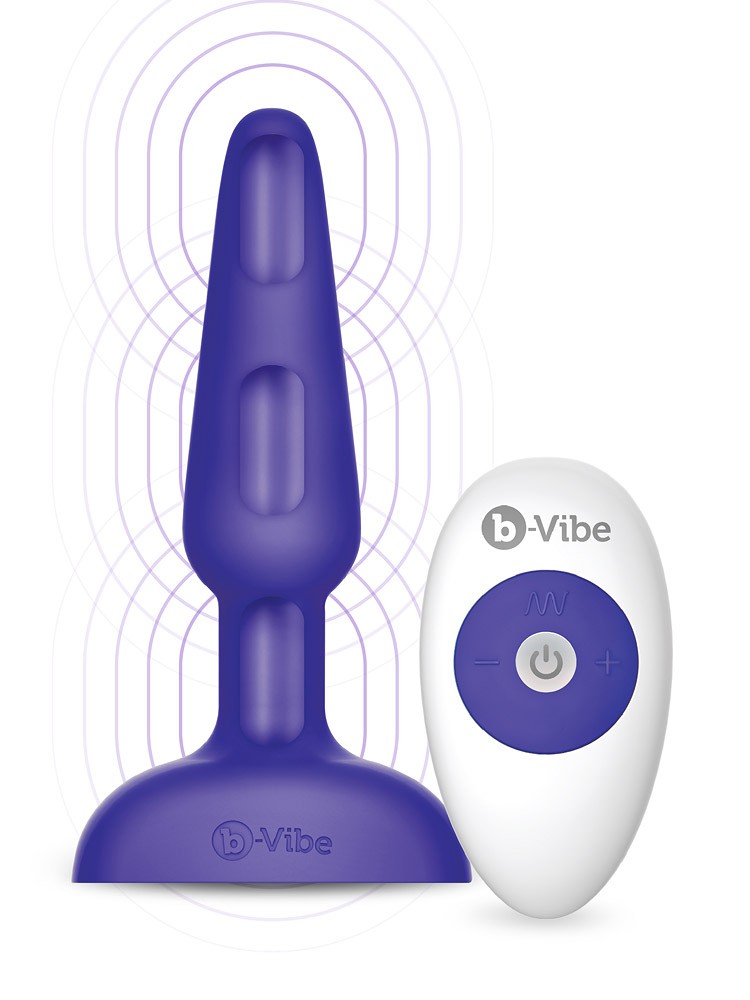 B-Vibe Trio: Vibro-Plug mit Fernbedienung, lila