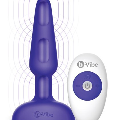 B-Vibe Trio: Vibro-Plug mit Fernbedienung, lila B-Vibe Trio: Vibro-Plug mit Fernbedienung, lila