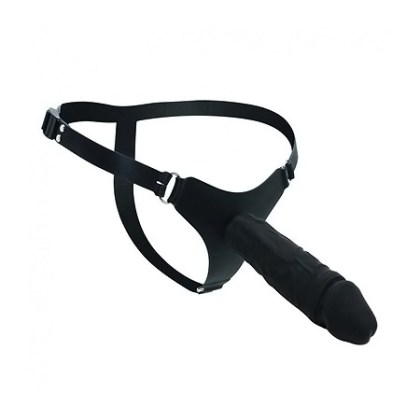 Silikon-Strap-On mit Dildo (20cm), schwarz Silikon-Strap-On mit Dildo (20cm), schwarz