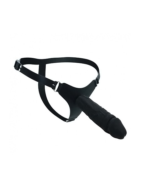 Silikon-Strap-On mit Dildo (20cm), schwarz