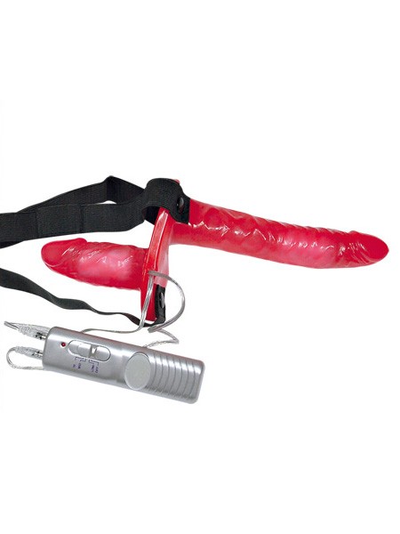 Bad Kitty Doppel-Strap-On Vibrator, rot