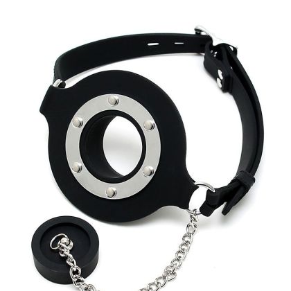 Silikon Mundknebel mit Stöpsel-Verschluss, schwarz Silikon Mundknebel mit Stöpsel-Verschluss, schwarz