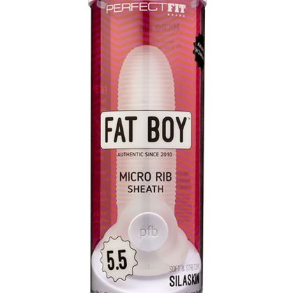 Perfect Fit Fat Boy Micro Rib Sheath 5.5: Penishülle, transparent Perfect Fit Fat Boy Micro Rib Sheath 5.5: Penishülle, transparent