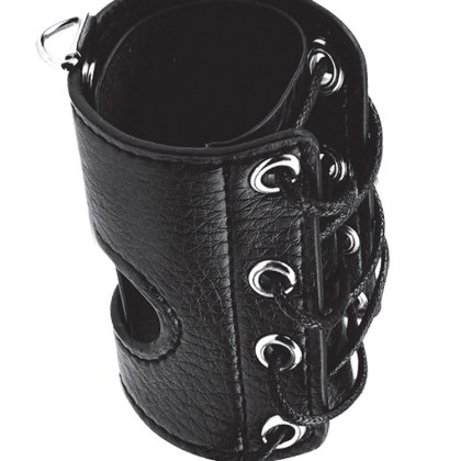 Blue Line 3%27%27 Cock Sheath: Kunstleder-Penismanschette, schwarz Blue Line 3%27%27 Cock Sheath: Kunstleder-Penismanschette, schwarz