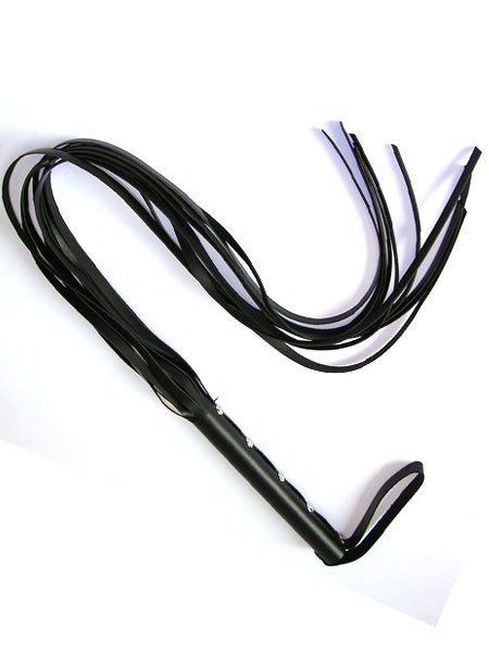 Lederpeitsche mit 8 Riemen (L), schwarz