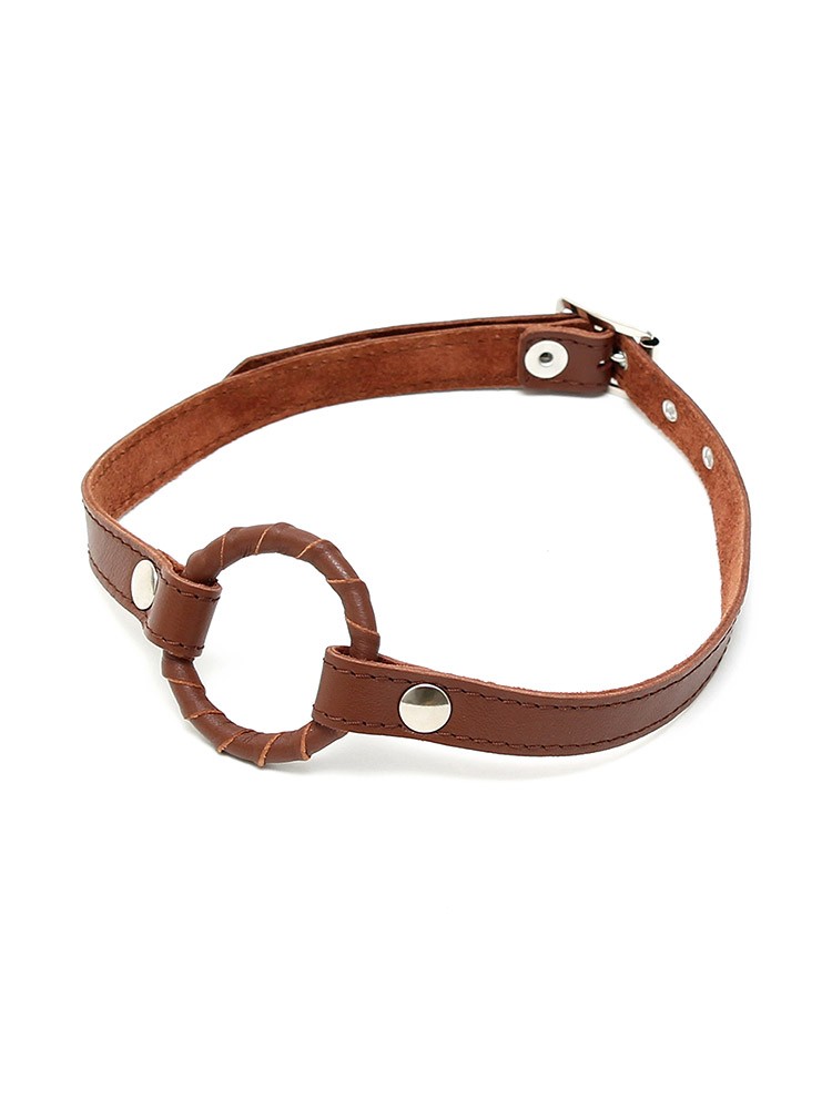 Leder-Ringknebel, braun
