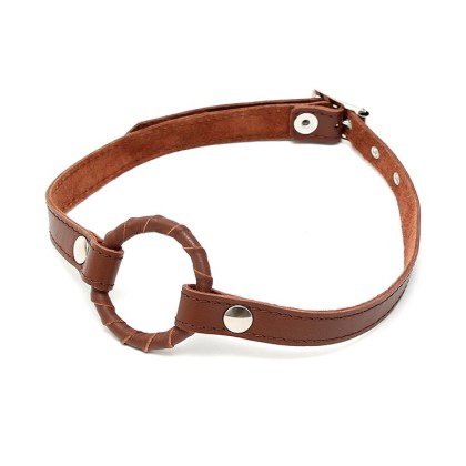 Leder-Ringknebel, braun Leder-Ringknebel, braun