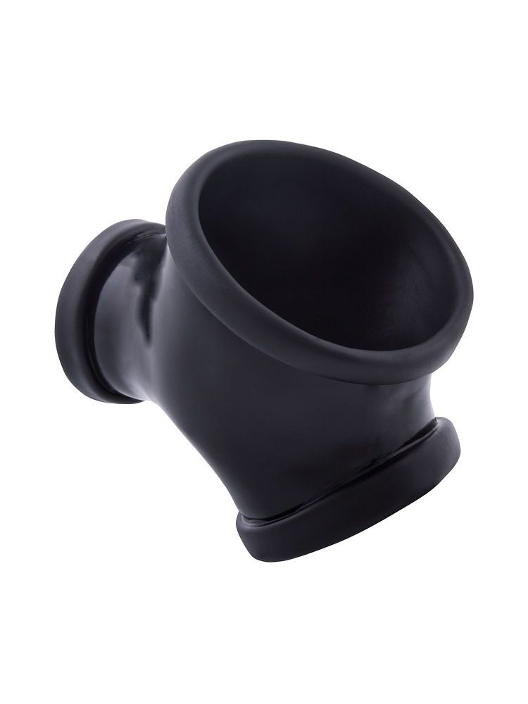 Toylie Gil: Latex-Penishülle mit Penis-/Hodenring, schwarz