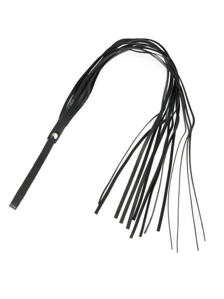 Lederpeitsche mit 14 Riemen, schwarz