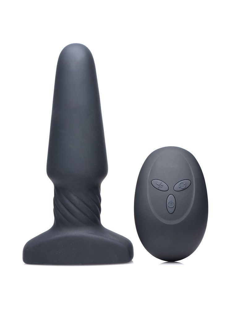 Slim R Smooth Rimming Plug: Vibro-Analplug, schwarz