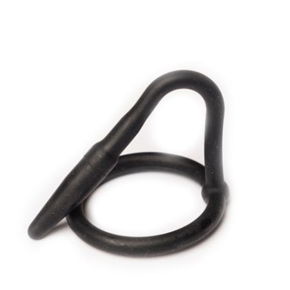 Sport Fucker Cock Plug: Eichelring mit Penisplug, schwarz Sport Fucker Cock Plug: Eichelring mit Penisplug, schwarz