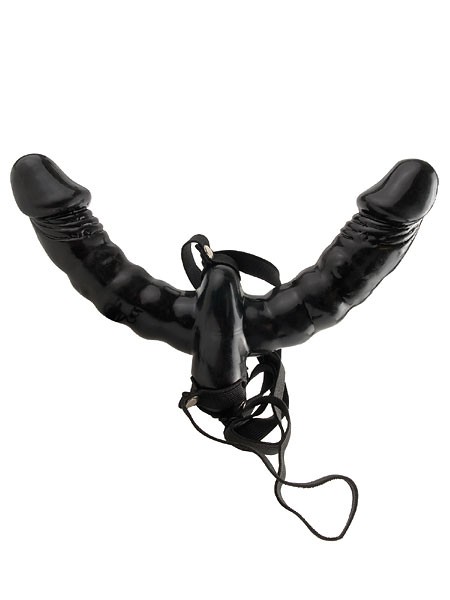 Fetish Fantasy Vibrating Double Delight: Vibro-Strap-On, schwarz