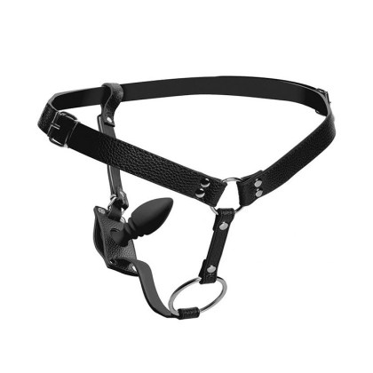 Strict Male Harness with Analplug: Herren-Zaumzeug mit Analplug, schwarz Strict Male Harness with Analplug: Herren-Zaumzeug mit Analplug, schwarz