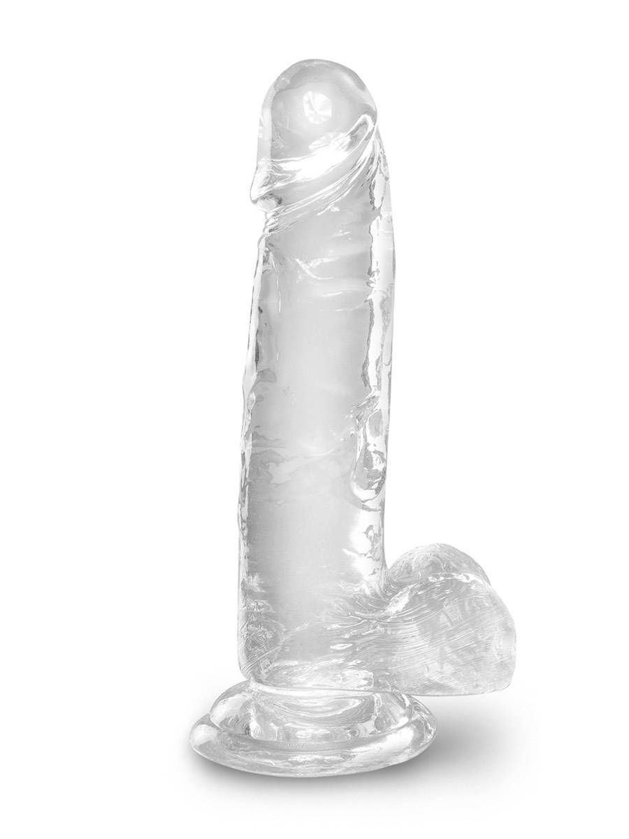 King Cock Clear 7": Naturdildo mit Hoden, transparent