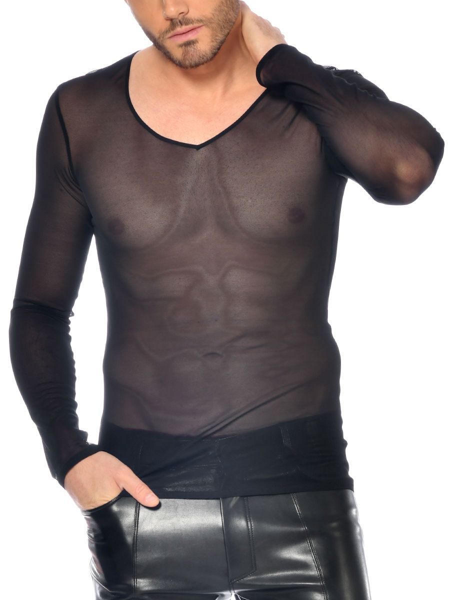 Patrice Catanzaro Lannister: Netz-Shirt, schwarz (S)