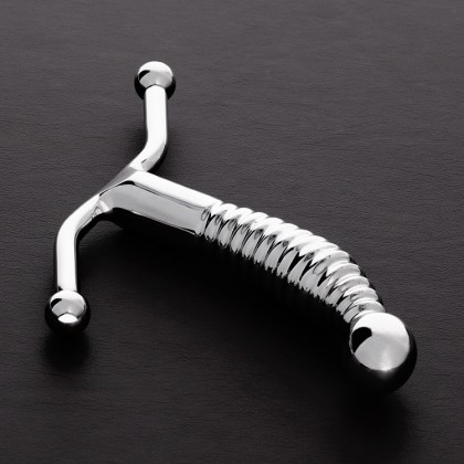 Triune Ribbed G-Spot Stimulator: Edelstahl-Dildo Triune Ribbed G-Spot Stimulator: Edelstahl-Dildo