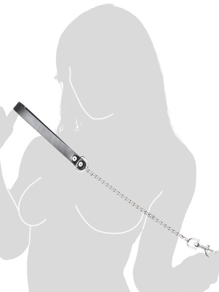 Leder-Führleine mit Metallkette