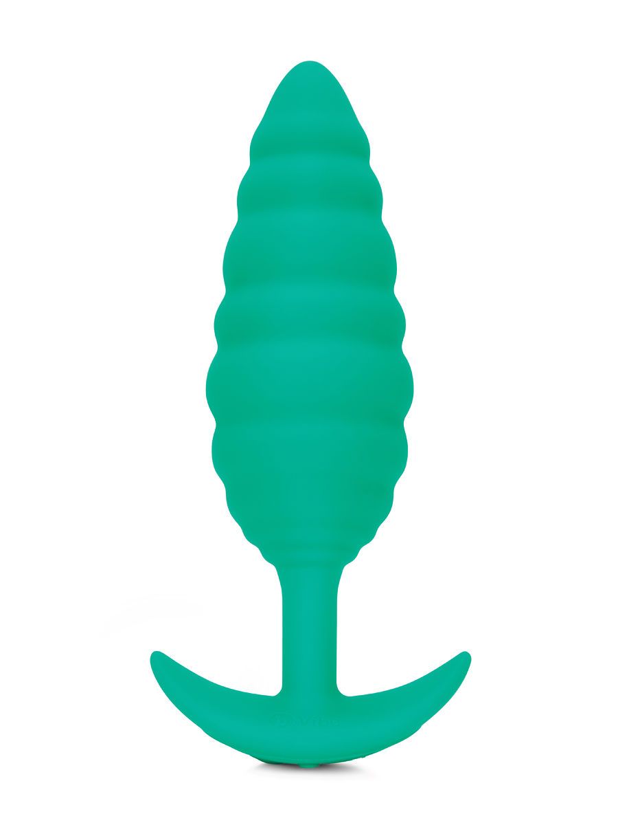 B-Vibe Texture Plug Twist: Vibro-Analplug, grün