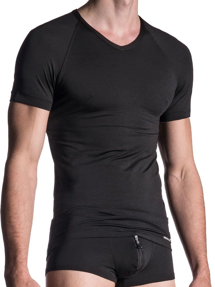 MANSTORE M800: V-Neck-Shirt, schwarz (S)
