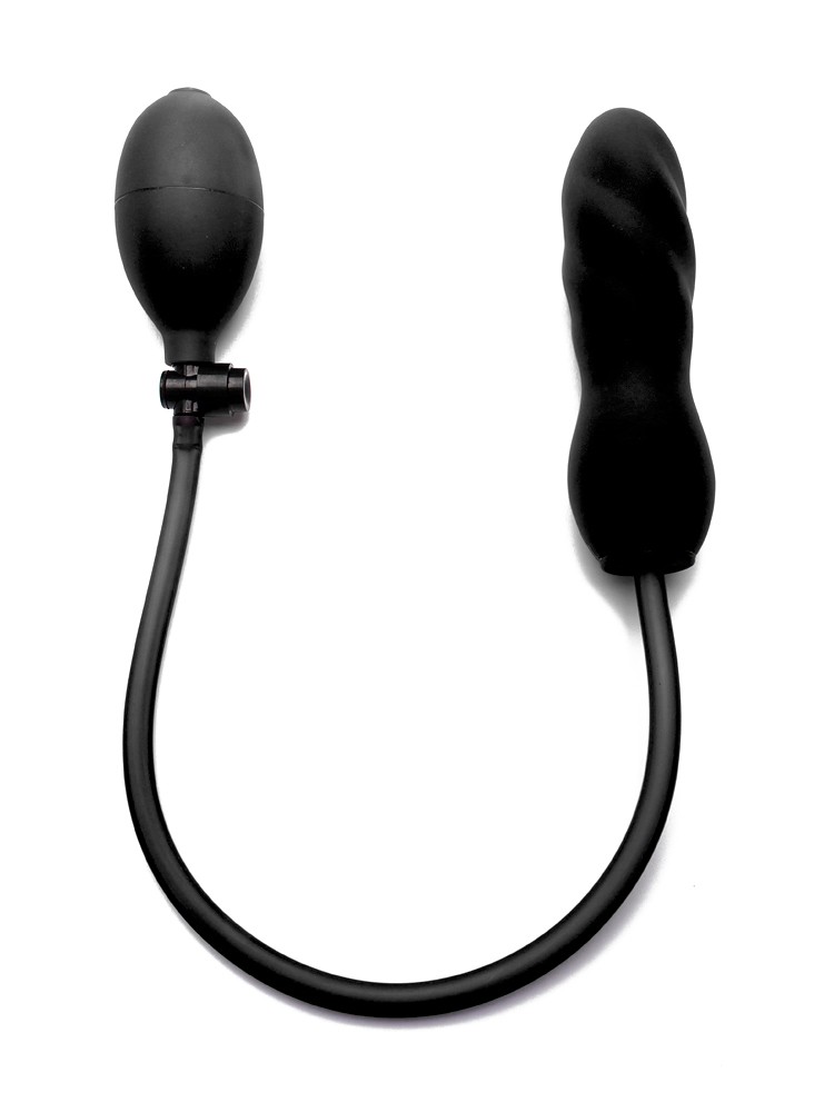 Ouch! Inflatable Silicone Twist: Pump-Dildo, schwarz