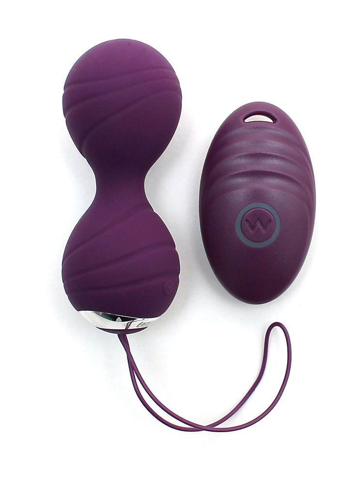 Cannes Vibrating Lay-On Kegel Ball: Vibro-Liebeskugel-Duo, violett/chrom