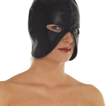 Leder-Henkersmaske, schwarz Leder-Henkersmaske, schwarz