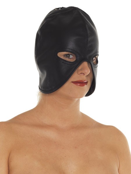 Leder-Henkersmaske, schwarz