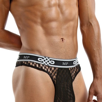 Male Power Peep Show: Lo Rise String, schwarz (S/M) Male Power Peep Show: Lo Rise String, schwarz (S/M)