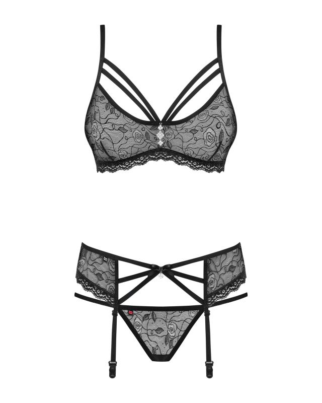 Obsessive - Fabulous Jarretel-Set - Schwarz