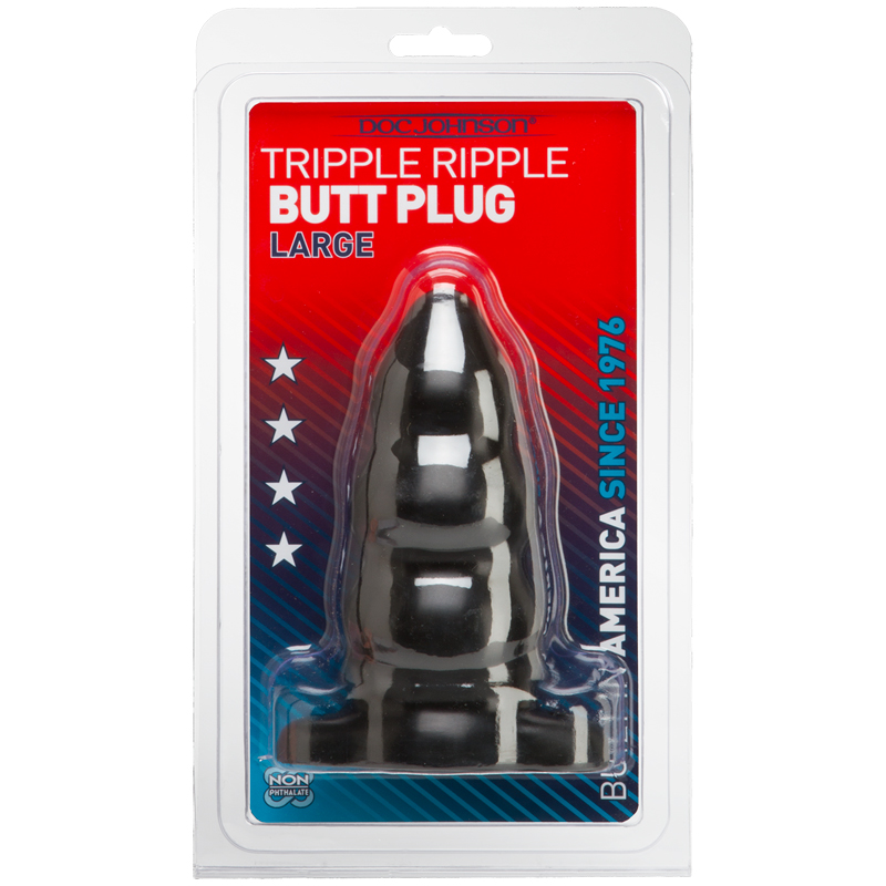 Triple Ripple Analplug - groß - schwarz