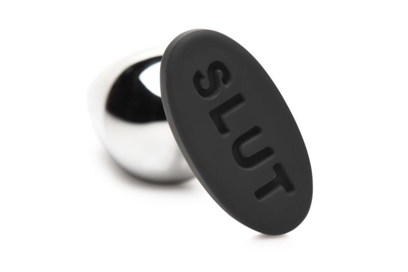 XR Brands - Butt Slut Metall & Silikon Butt Plug - Silber