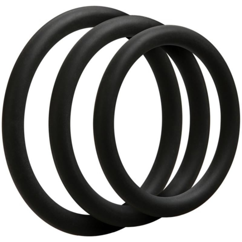 Doc Johnson - OptiMALE 3 Dünne Cockring-Set - Schwarz