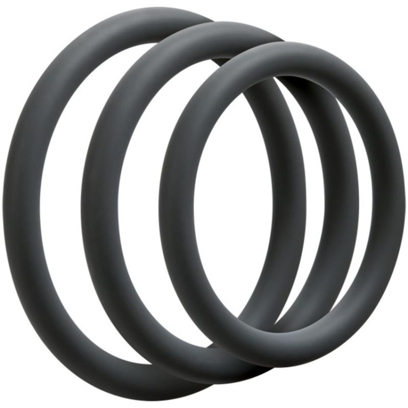 Doc Johnson - OptiMALE 3 C-Ring Set Dünn - Grau