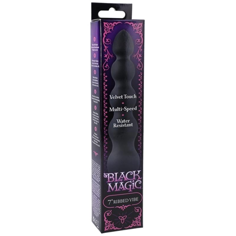 Doc Johnson - Black Magic Ribbed Vibe Vibrator - Schwarz