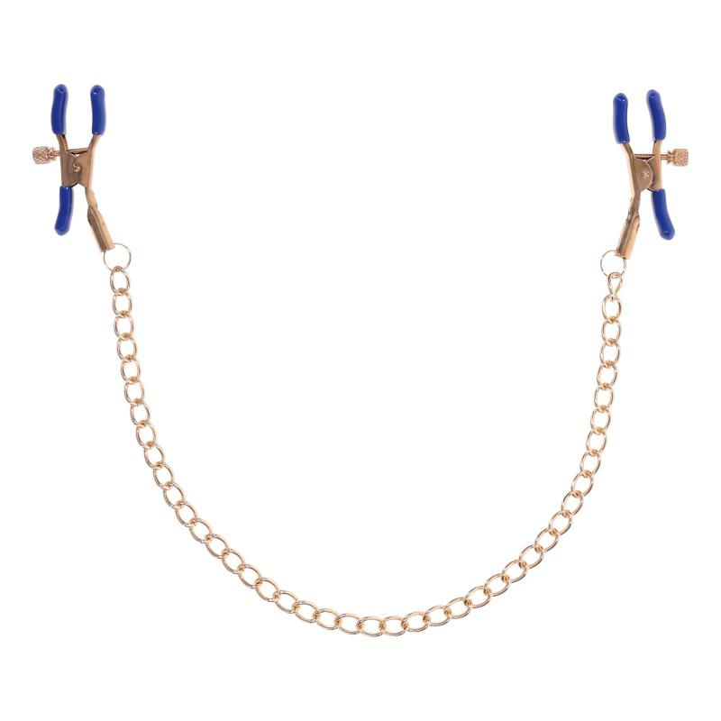Cougar Brustwarzenklemmen mit Kette - Gold