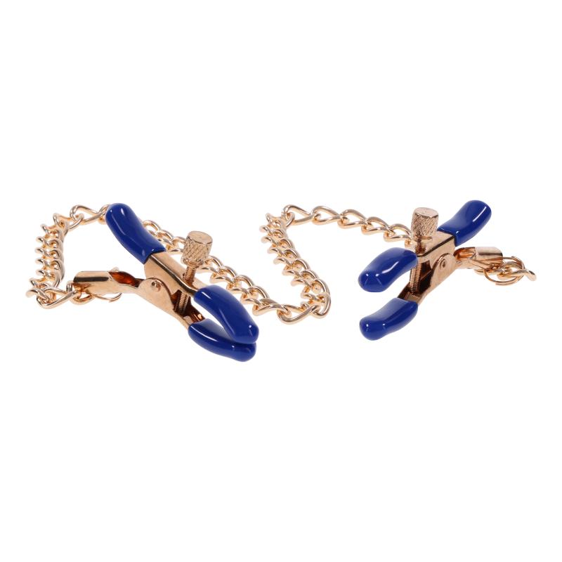 Cougar Brustwarzenklemmen mit Kette - Gold