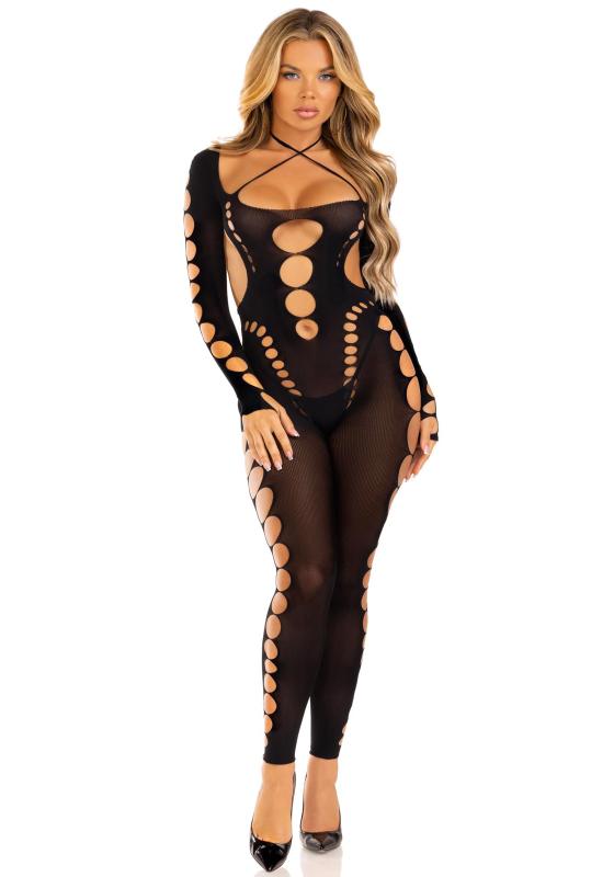 Leg Avenue - Nahtloser Bodystocking - Blau