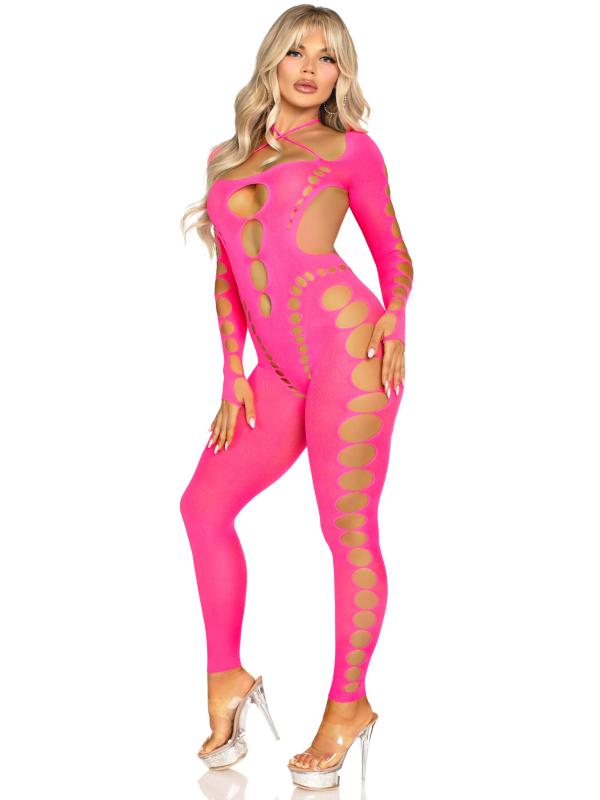 Leg Avenue - Nahtloser Bodystocking - Rosa